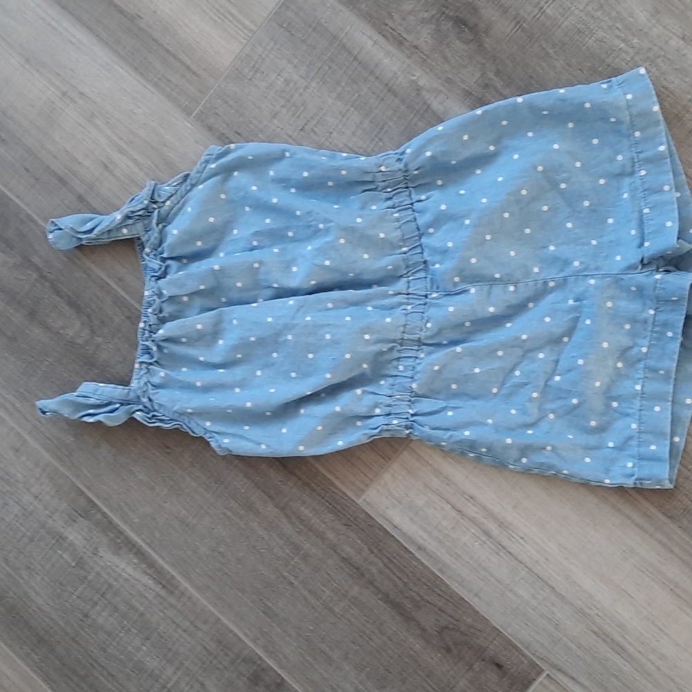 Chambray Polka Dot Romper